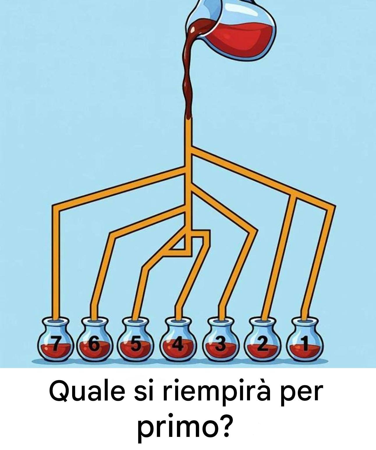 Indovinello per i più attenti: riesci a indovinare quale contenitore si riempirà per primo?