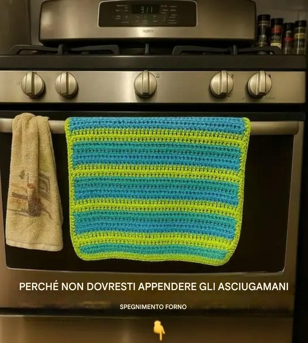 Perché non dovresti appendere gli asciugamani allo sportello del forno?