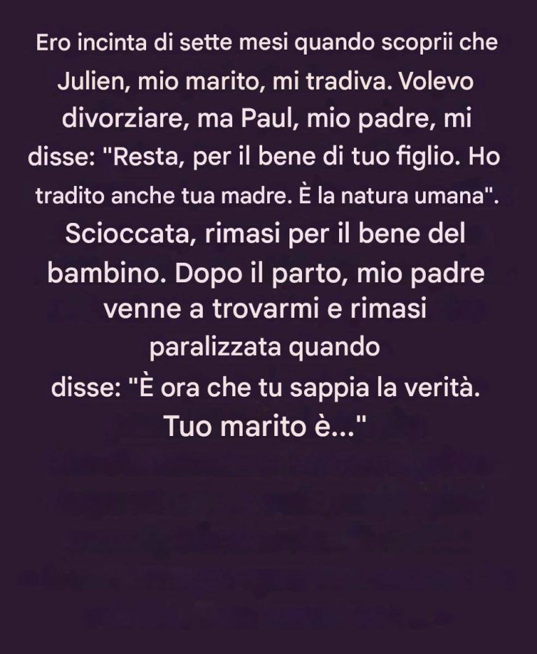 Mio marito mi ha tradito durante la gravidanza… poi mio padre mi ha rivelato un segreto scioccante.