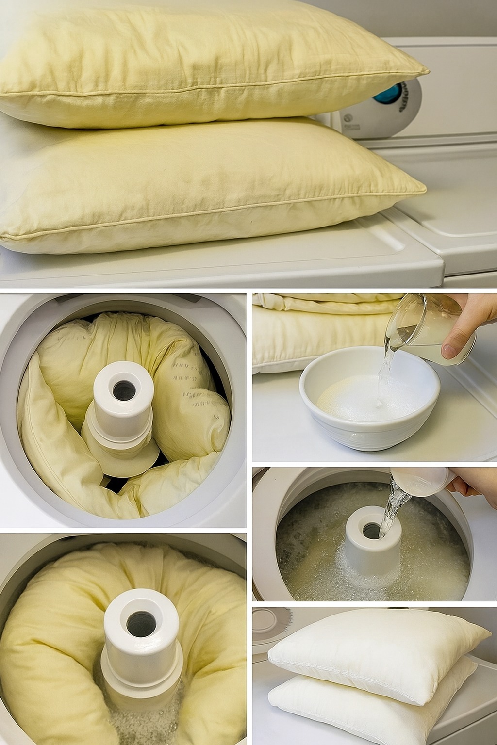 Per sbiancare i cuscini ingialliti e macchiati, senza bisogno di detersivo: ecco un consiglio