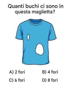 Solo il 14% delle persone riesce a trovare il numero corretto di buchi in una maglietta