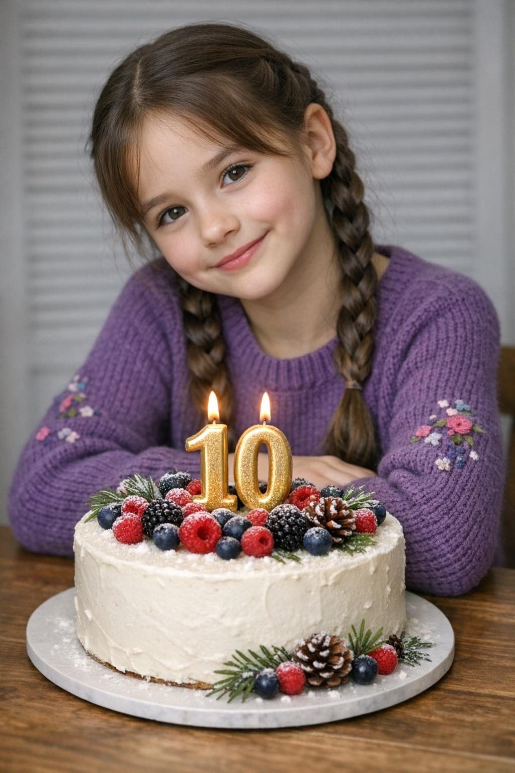Oggi ho compiuto 10 anni. Mia nonna, che mi ha cresciuto, ha preparato questa torta e le sono molto grata.