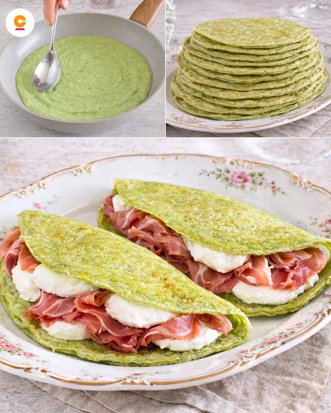 Piadina di broccoli con zucca e formaggio