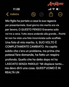 La nuova fidanzata di mio figlio ha confessato di conoscere mio marito da anni