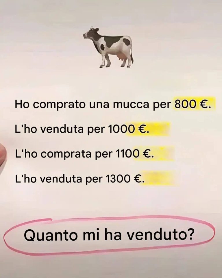 Il puzzle matematico della mucca: riesci a risolverlo?