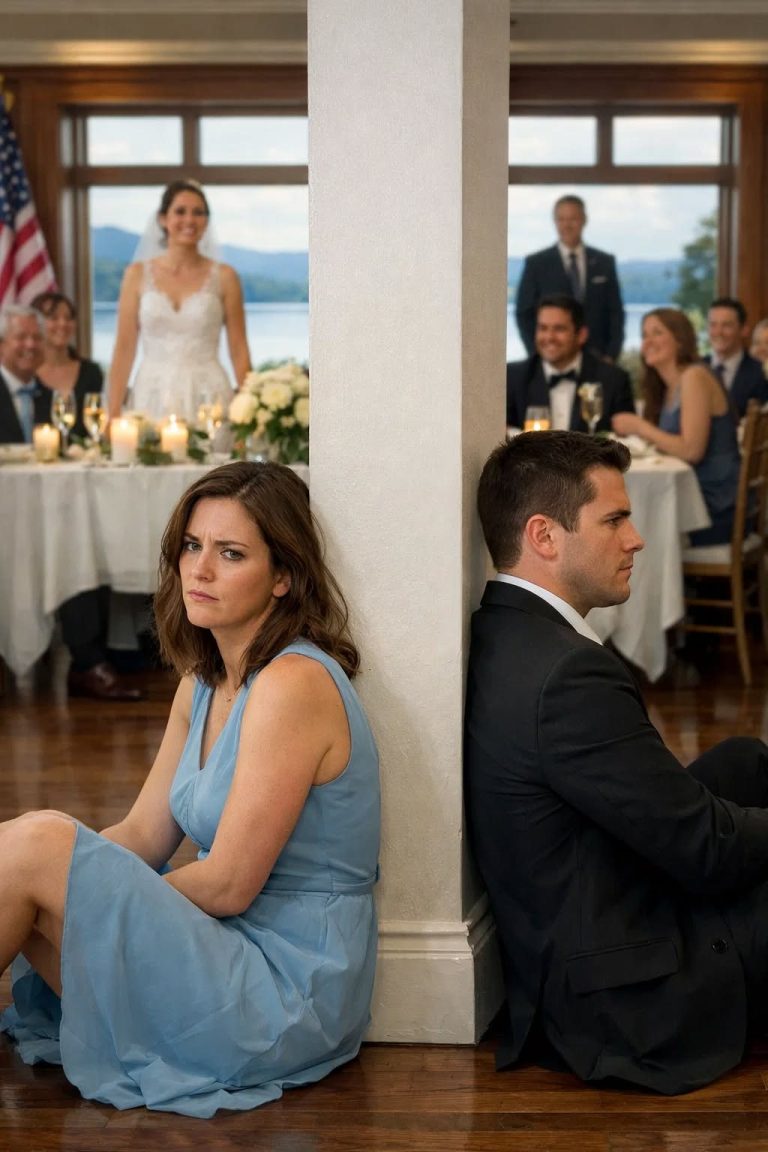 Ero nascosta dietro una colonna al matrimonio di mia sorella, come se non appartenessi a quel posto. Poi uno sconosciuto mi prese la mano e disse: "Resta con me". Quando si alzò per parlare, tutta la sala si voltò... e il sorriso di mia sorella vacillò.