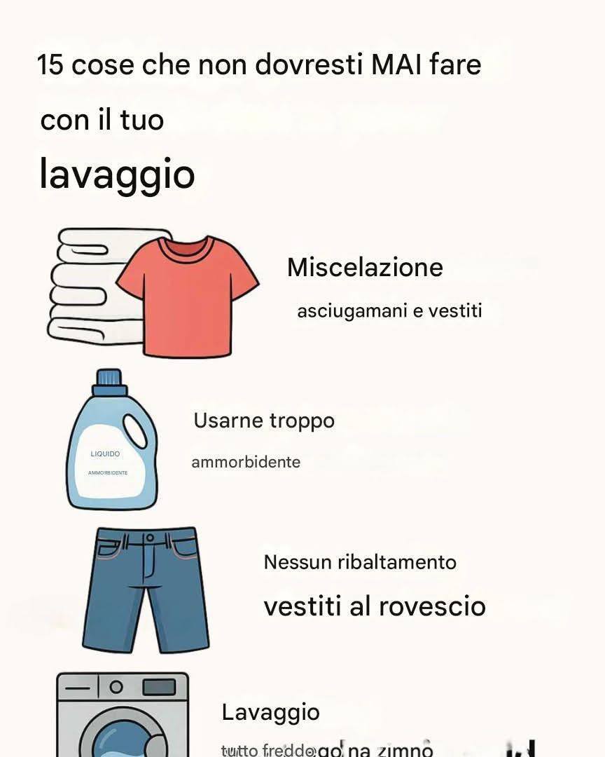 15 Cose da NON Fare Mai con il Bucato