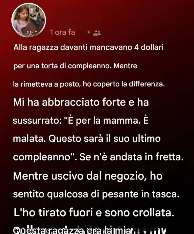 Un semplice gesto di gentilezza in negozio che ricorderò per sempre.