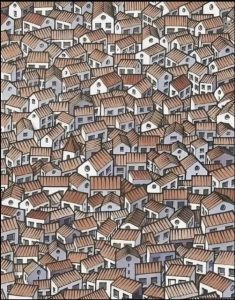 Solo chi ha una vista d'aquila può individuare il gatto nascosto in questa immagine.