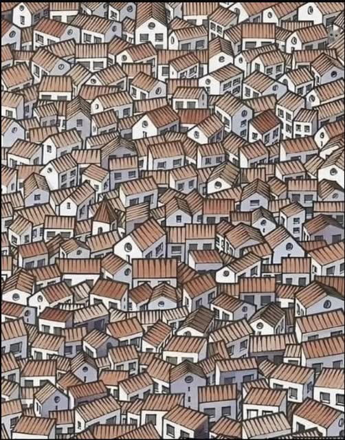 Solo chi ha una vista d'aquila può individuare il gatto nascosto in questa immagine.