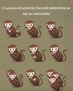 Il numero di scimmie che vedi determina se sei un narcisista