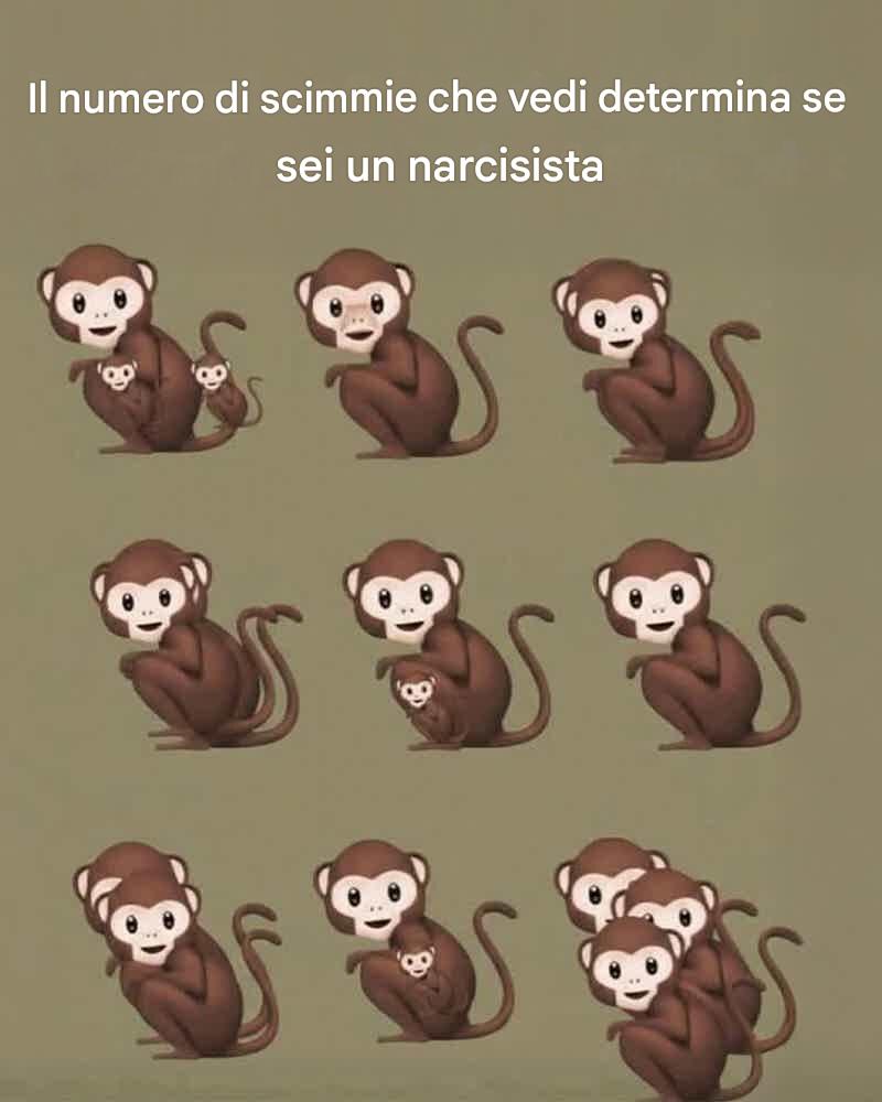 Il numero di scimmie che vedi determina se sei un narcisista