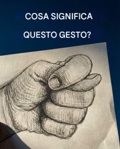 Cosa significa questo segno che fanno tutti? Nasconde un significato profondo, ve lo spiegherò nei commenti.