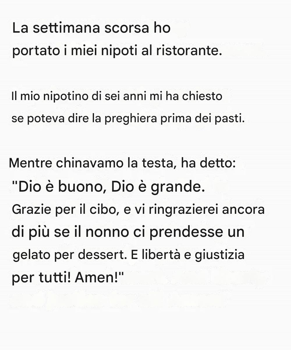 Questo messaggio è dedicato a tutti i nonni.